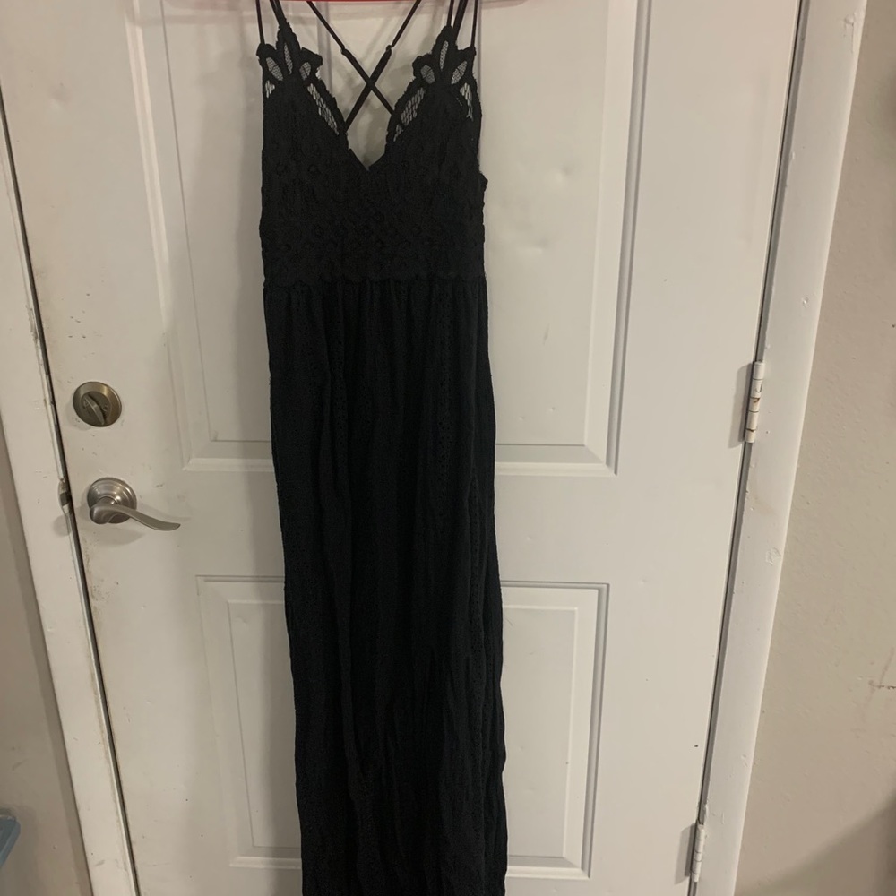 midnight summer maxi dress (black) (nanamacs)